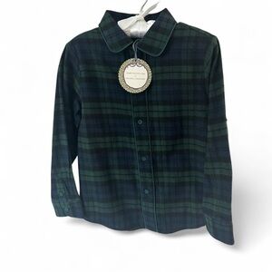 Edgehill Collection Green and Navy Plaid Button Down Shirt
